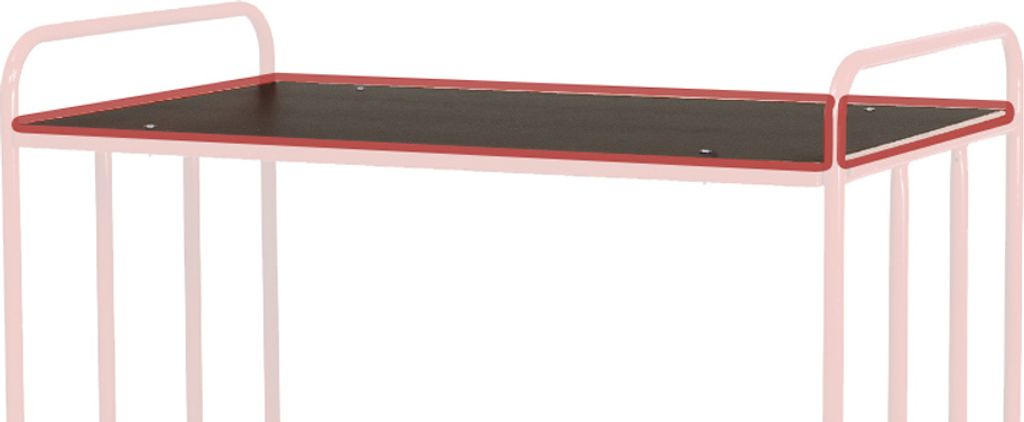 Kongamek Tischplatte 1200x700x35mm in rot als Zubehör für Plattformwagen