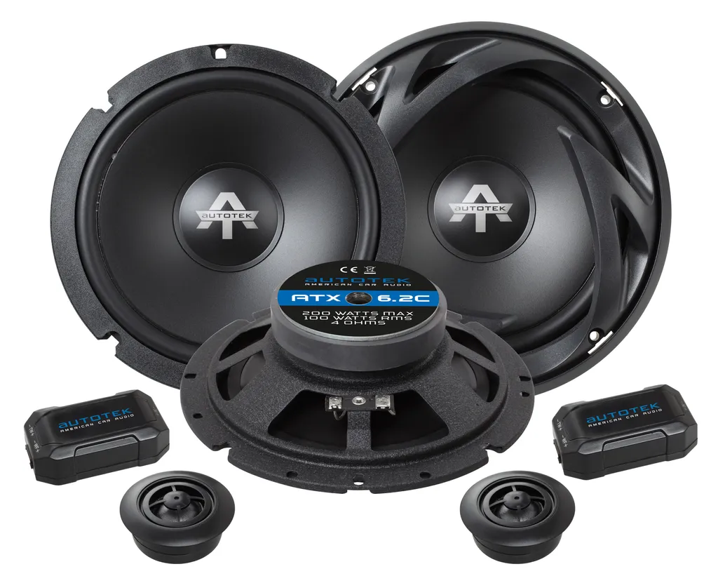 Système Audio Voiture 16,5 cm Autotek ATX-6.2C pour Basses Puissantes