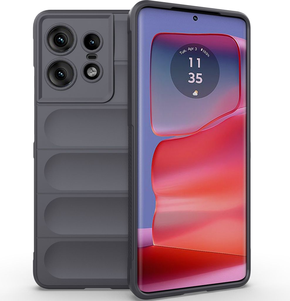 Handyhülle für Motorola Edge 50 Pro Weich TPU Silikon Stossfest Anti-rutsch Hülle Dunkelgrau