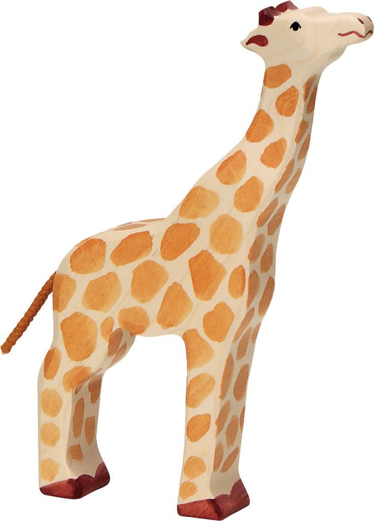 Giraffe Kopf hoch Safari Holzfigur Holzspielzeug von Holztiger