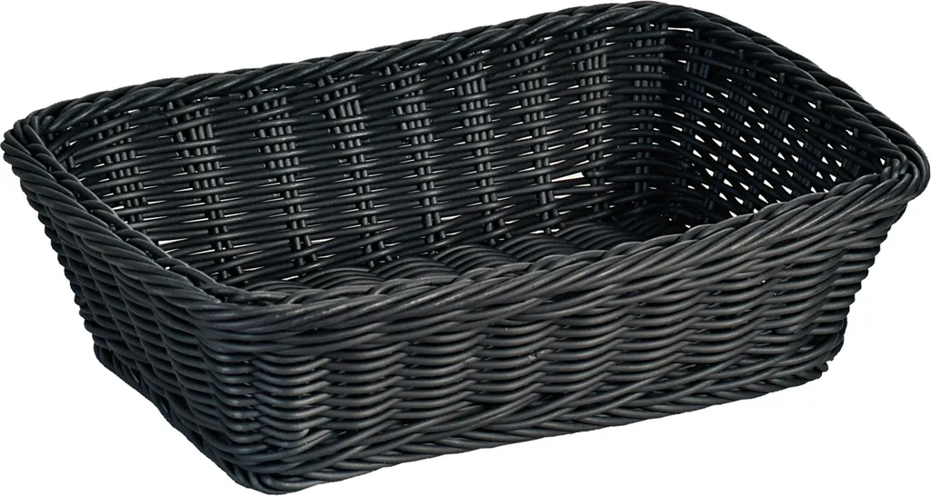 Corbeille fruits et pain noire 30x20 ajourée pour conservation optimale