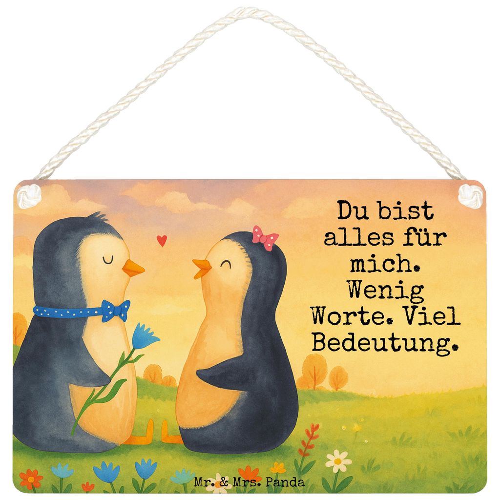 Mr. & Mrs. Panda Schild Pinguin Pärchen Design DIN A4 - Weiß - Geschenk, holzbild, wandhänger, Hochzeit, Traumpaar, Türschild, Liebe, Wandbild ...