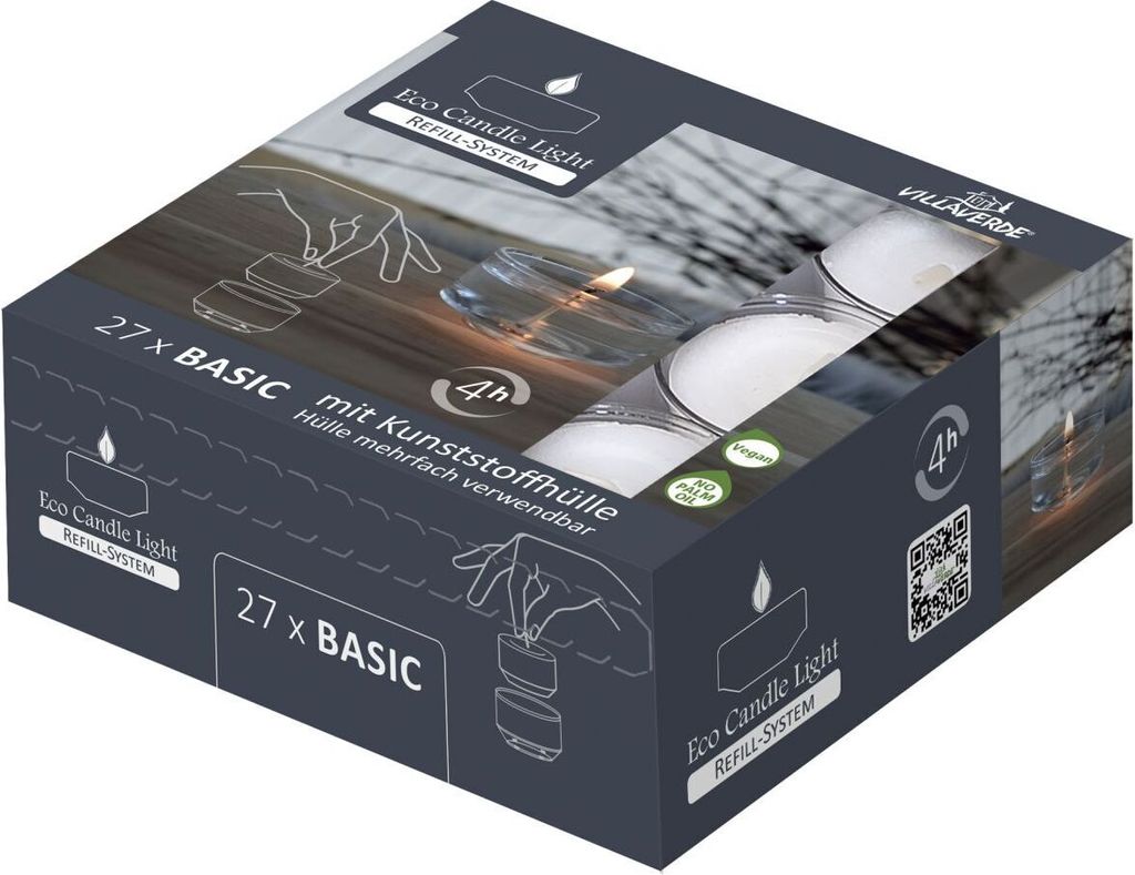Villa Verde Teelichter Basic ECL mit Hülle, 27 er Pack Produktbild 