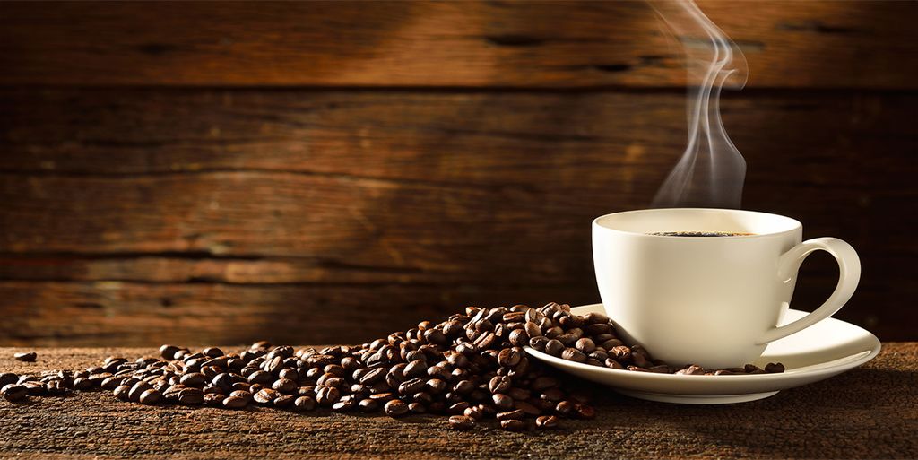 Tulup Glas-Bild - 100x50 -Wandkunst - Wandbild hinter gehärtetem Sicherheitsglas - Essen & Getränke - Tasse Kaffee - Braun