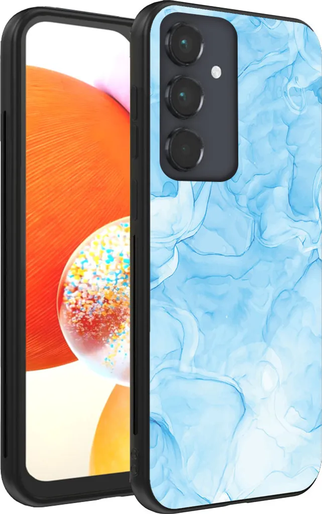 Cover TPU per Samsung A14 Design Marmo Azzurro - Antigraffio Smartphonica