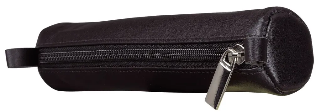 Alassio 43041 Astuccio Slim in Vera Pelle Nappa Nero - Porta Penne Mini