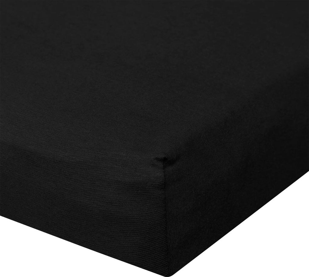 Bettwaren-Shop Jersey Spannbetttuch Ultra-Stretch 140x200 - 160x220 cm schwarz
