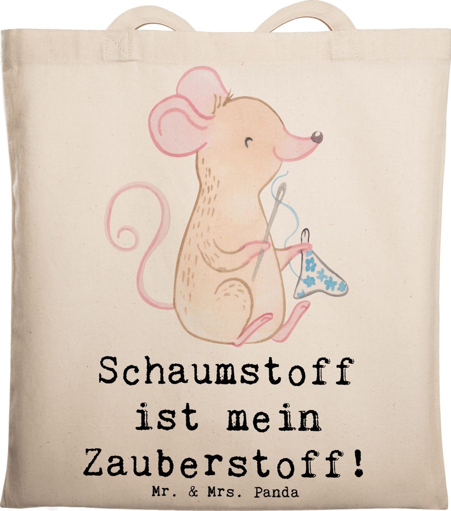 Mr. & Mrs. Panda Tote Bag Zauber der Polsterin - Transparent - Geschenk, Möbelrestaurierung, Formstabilität, Shopping Tasche, dokumententasche, B...