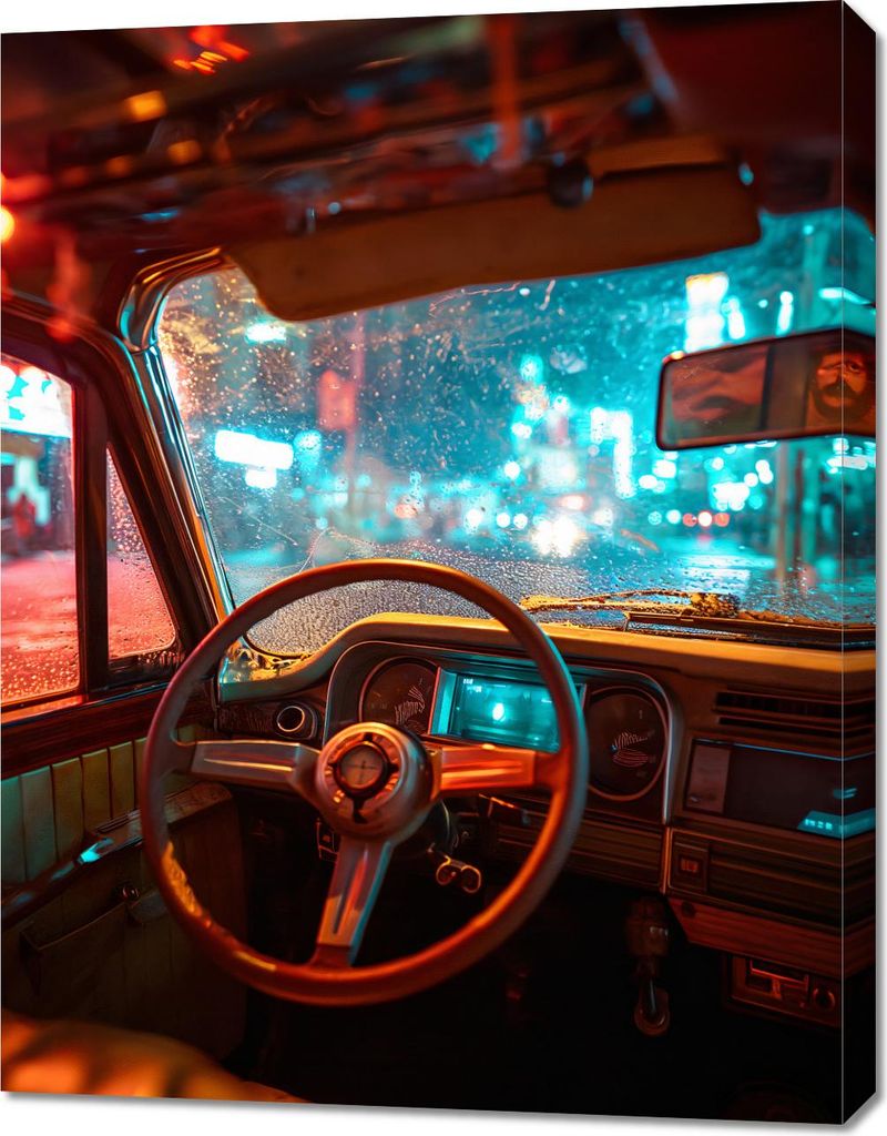 Bild 70x90cm Nächtlicher Fahrer
