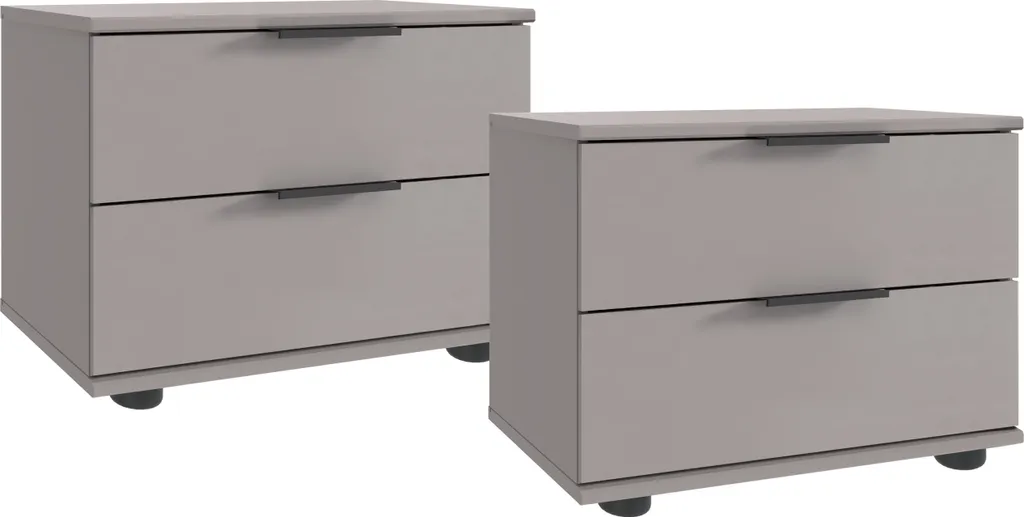 Table de chevet avec tiroirs Tilburg lot de 2 meubles de nuit