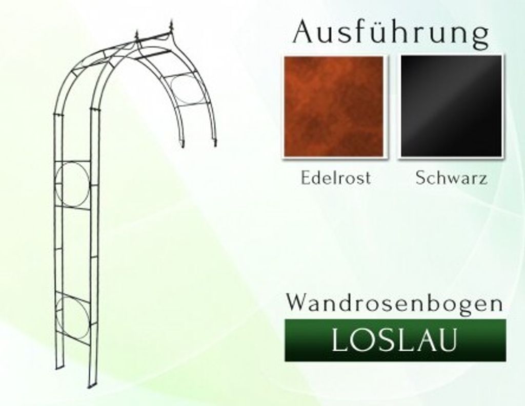 Wandrosenbogen LOSLAU Gesamtbreite 1,00 m Edelrost Gartendeko Pergola Metallrosenbogen Gartenbogen Rosensäule