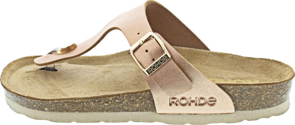 Rohde Damen Zehentrenner Pantolette Metallic-Optik Alba Produktbild 