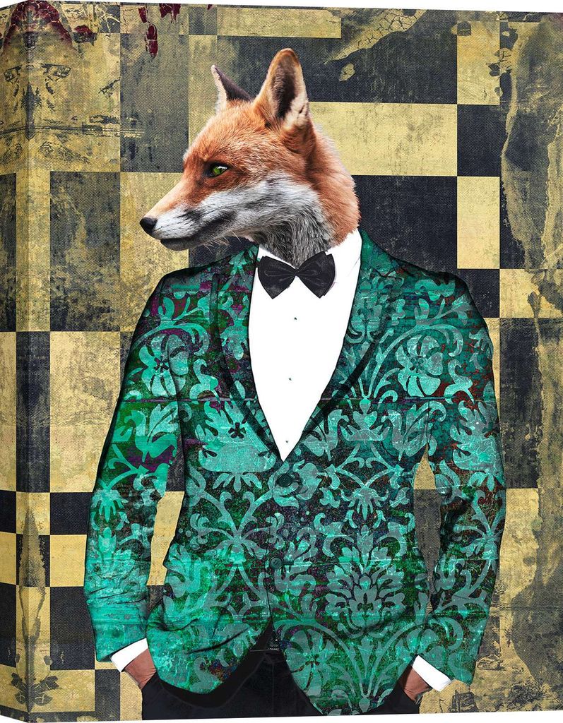 Leinwandbild, Pop-Art Tiere - VizLab, Gentleman #2 - 60x40 cm