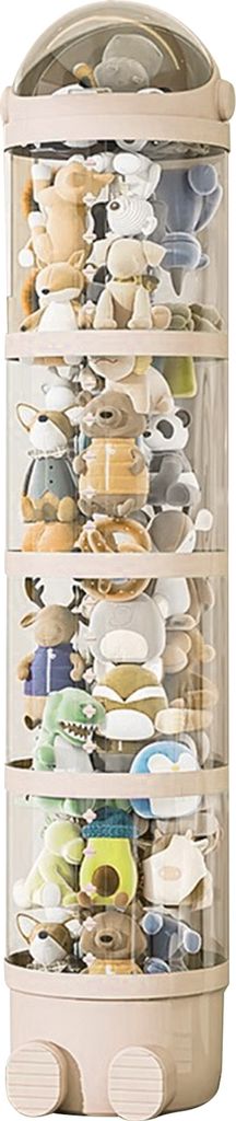 Transparenter vertikaler Spielzeug-Organizer, Puppen-Aufbewahrungseimer, großes Fassungsvermögen, staubdicht, einfach zu installieren, vertikales...