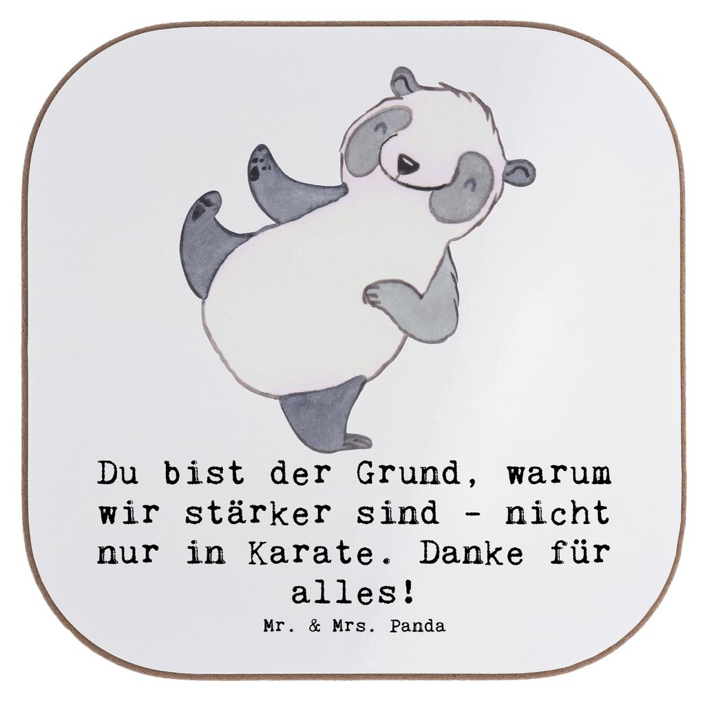 Mr. & Mrs. Panda Untersetzer für Gläser Karate Trainerin Stärke - Weiß - Geschenk, Herzblut, Mentorin, Tischuntersetzer, gläseruntersetzer, Co...