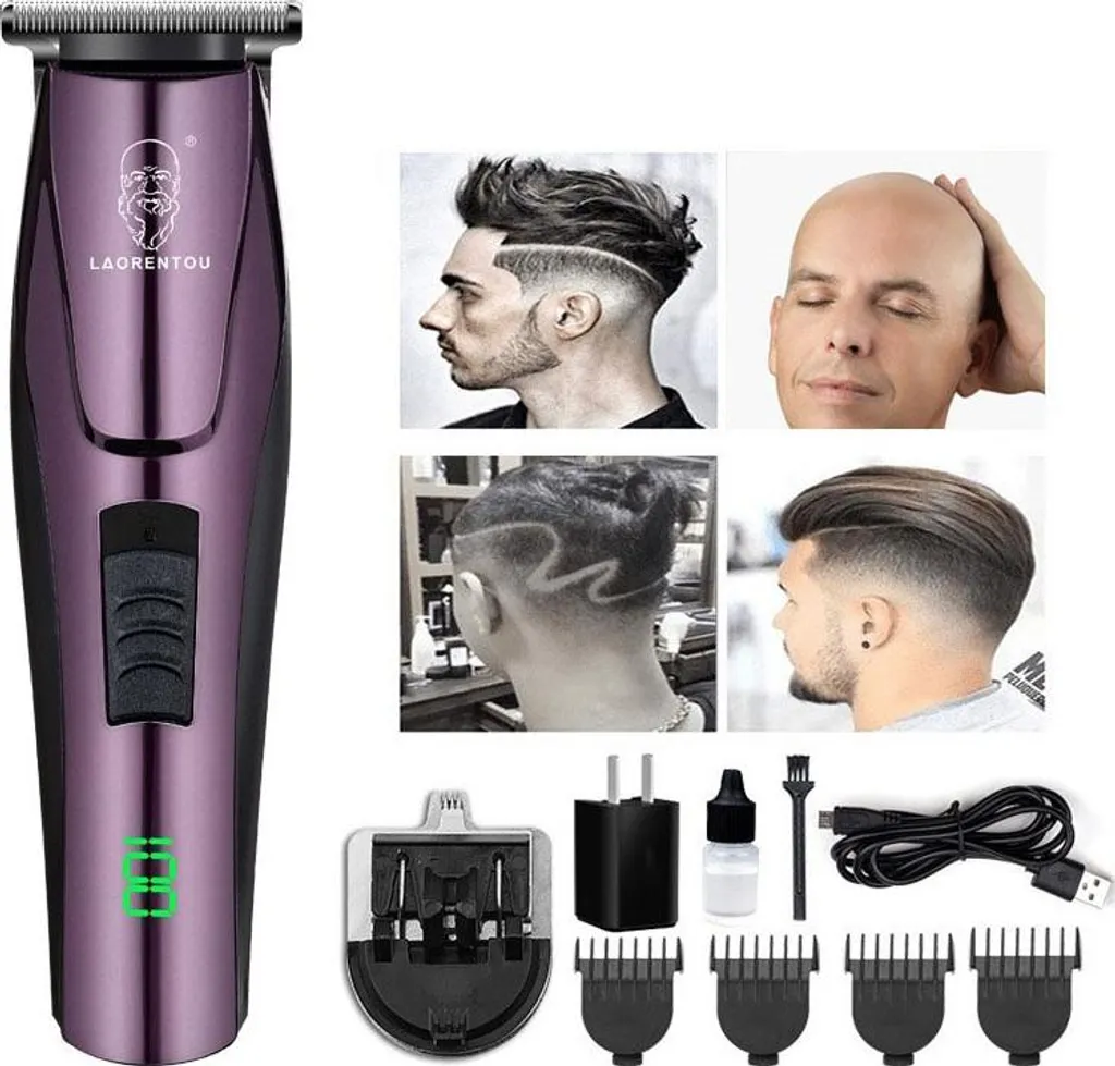 Tondeuse Électrique pour Dégradé et Coupe de Cheveux Précise Violette