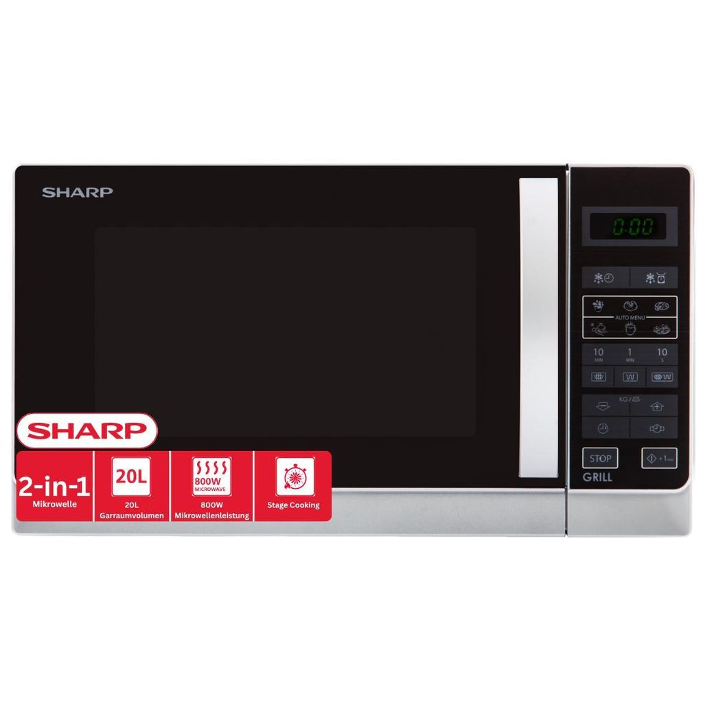 Sharp R642INW Mikrowelle mit Grill 20 L 800 W Grill 1000 W Produktbild 