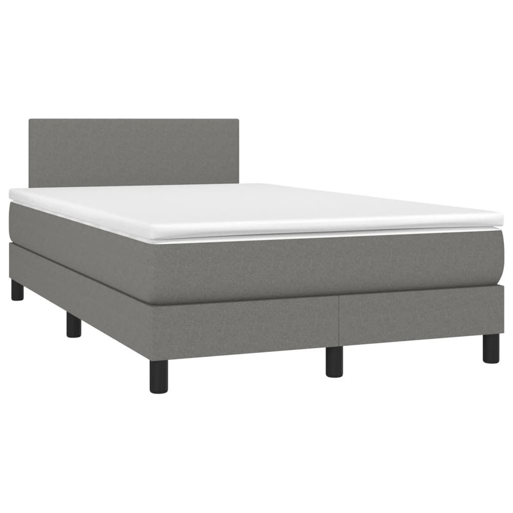 Maison Exclusive - Boxspringbett mit Matratze & LED Dunkelgrau 120x190 cm Stoff