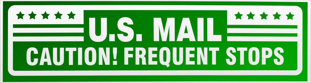 Kiwistar U.S. Mail Frequent Stops invertiert Magnetschild Schild magnetisch - 20cm Grün - reflektierend - Magnetfolie für Auto PKW Kfz