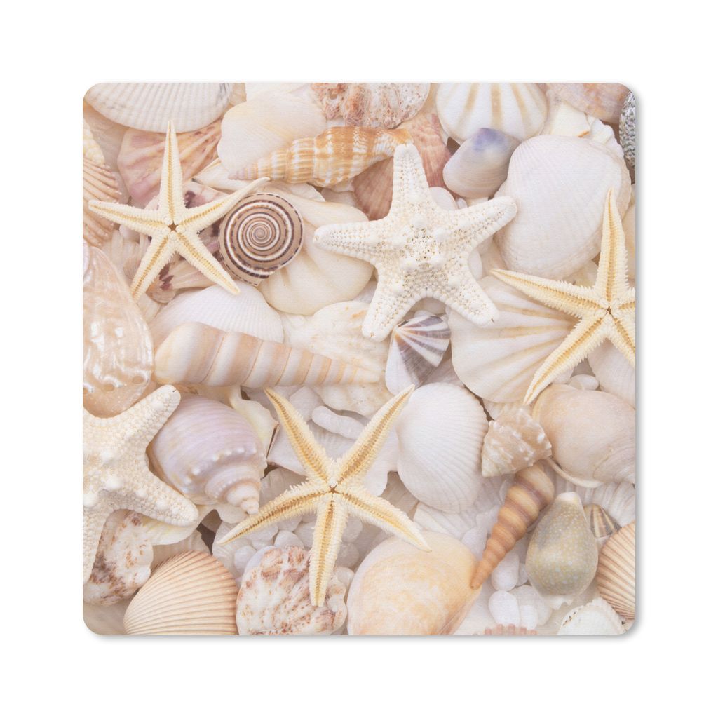 MuchoWow Mauspad Mousepad Seestern - Muscheln - Strand - Sommer 30x30 cm - Mousepads - Maus Mat - Pad - Mausunterlage - Gaming