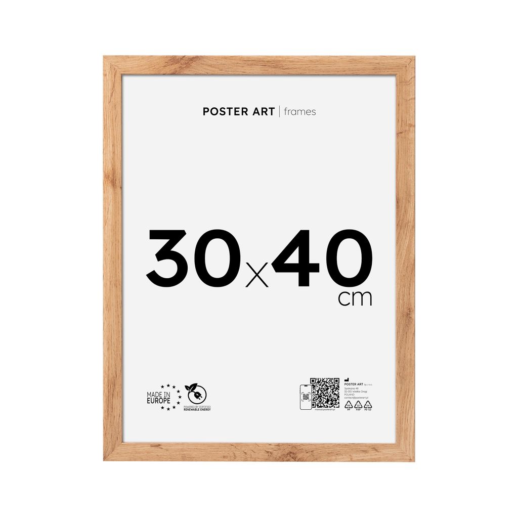 Ramka na zdjęcia i plakaty 30x40 cm, dąb Wotan, MDF – Zdjęcie produktu 