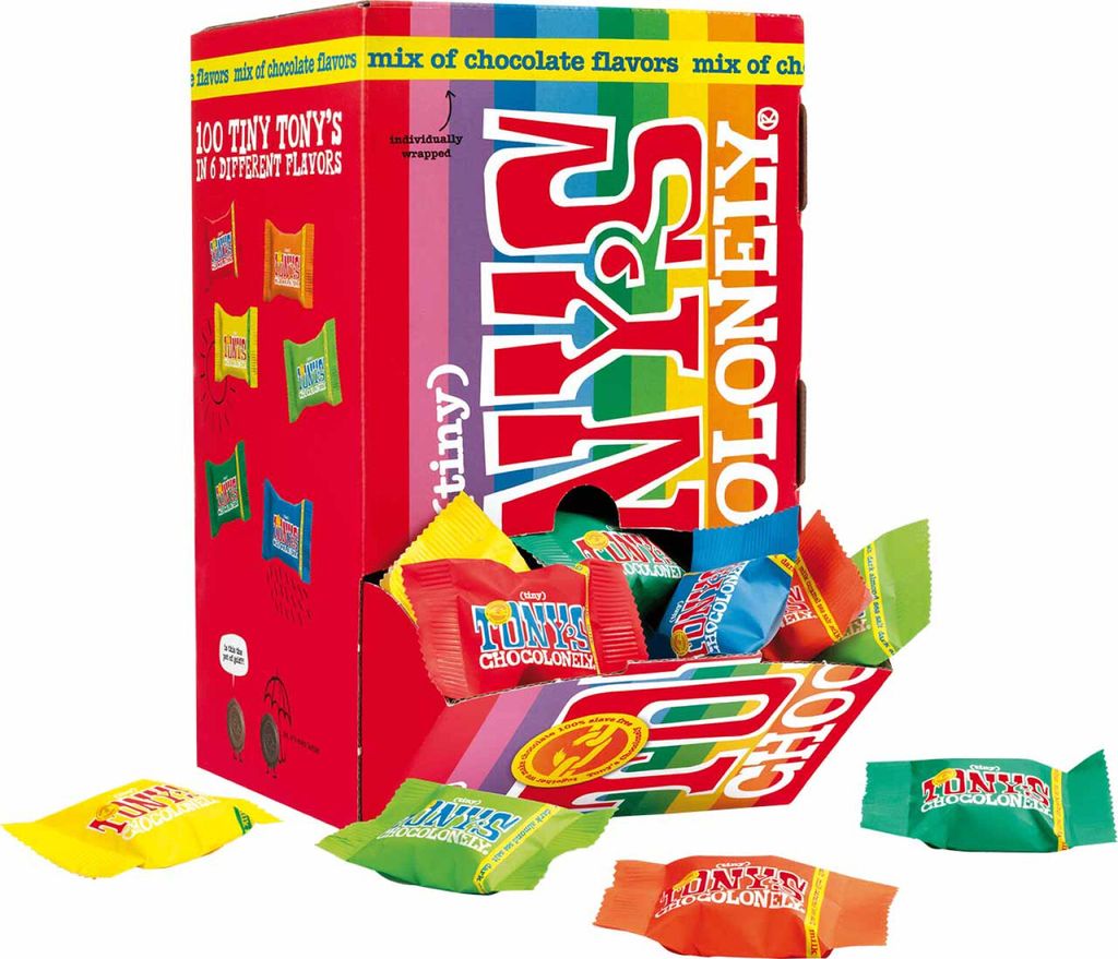 Tony's Chocolonely - Schokolade Tony Chocolonely Tiny Mix Box 100 PCs | Spender ein 100 Stück | 8 Stücke