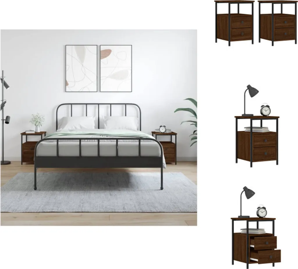 Table de nuit brune lot de 2 pour organiser votre chambre avec style