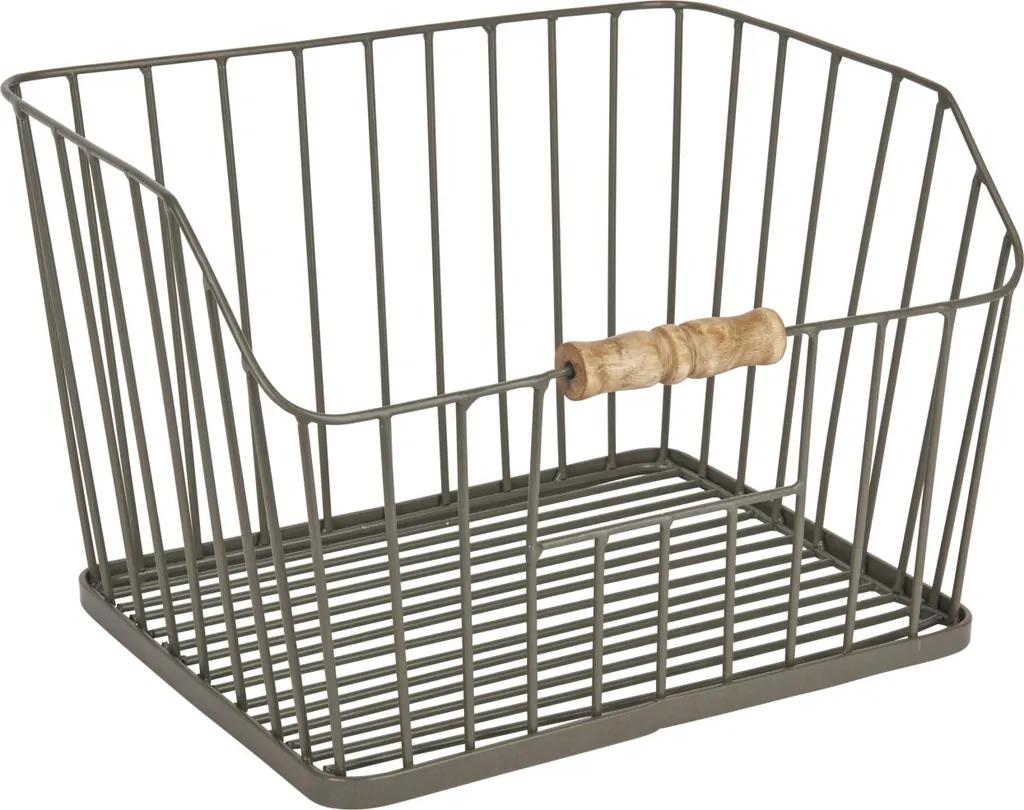 Panier de rangement en métal noir type vintage Vivre la nostalgie