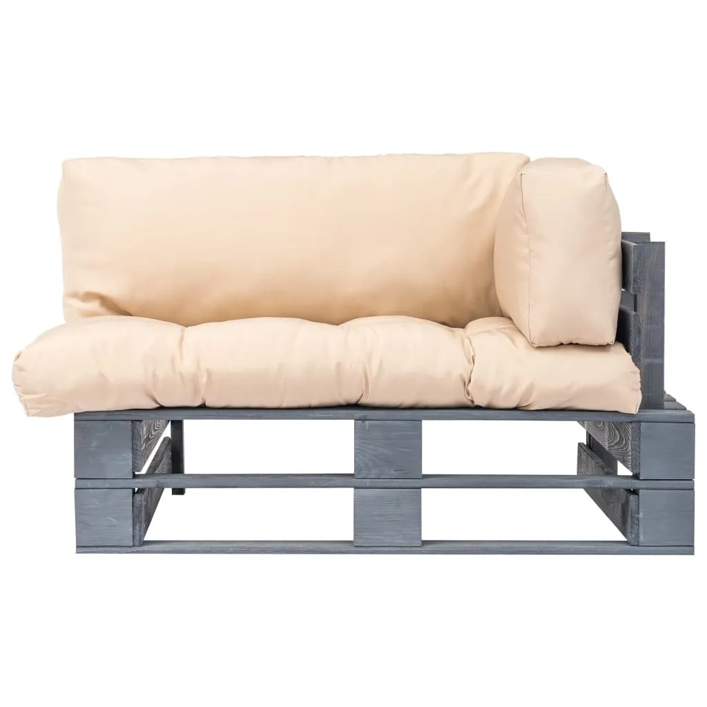 Salon palette extérieur bois de pin sable avec coussins confortables