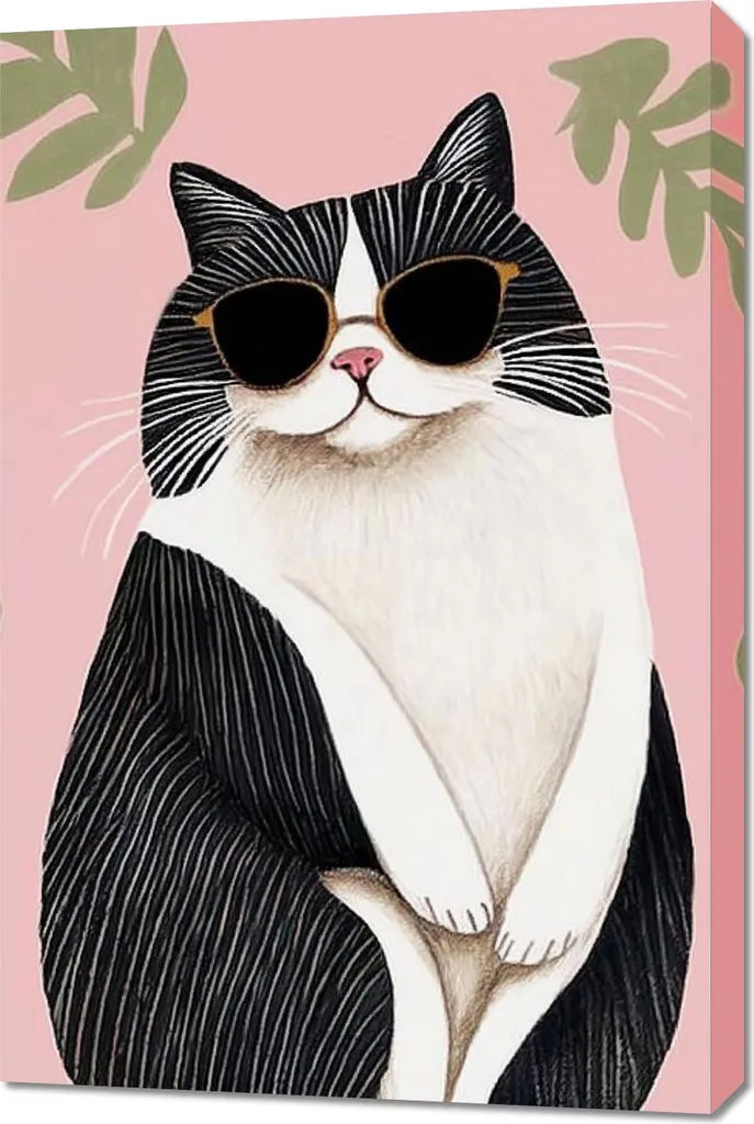Quadro 60x90 cm Gatto Minimalista , Interni Stile scandinavo, Boho