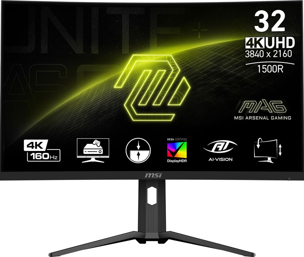 MSI MAG 321CUP, 80 cm (31.5"), 3840 x 2160 Pixel, 4K Ultra HD, 1 ms, Schwarz