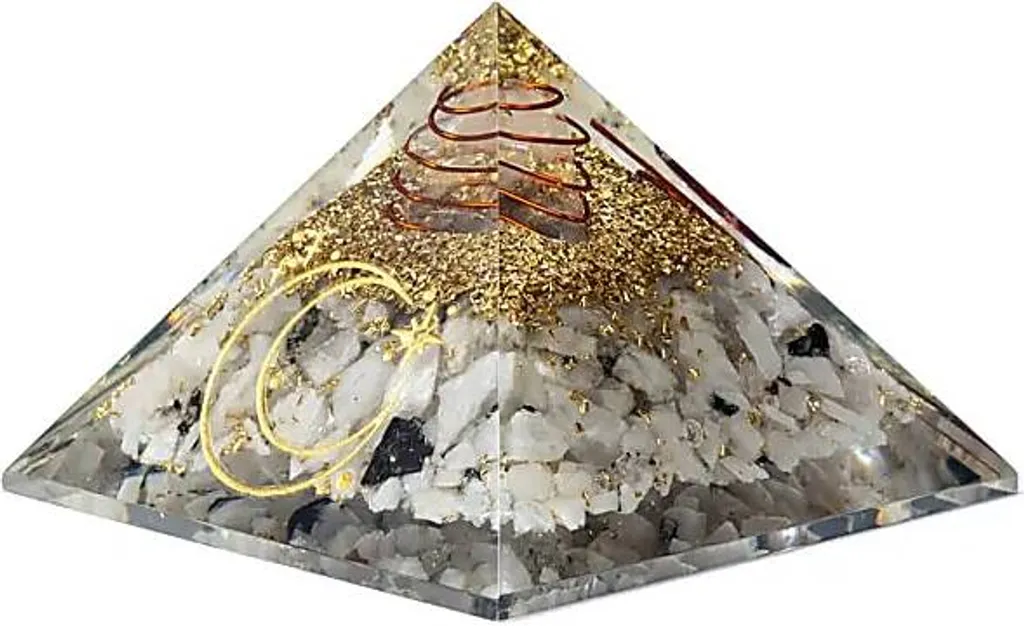 Pyramide Orgonite Pierre de Lune Idéale pour Méditation et Sommeil