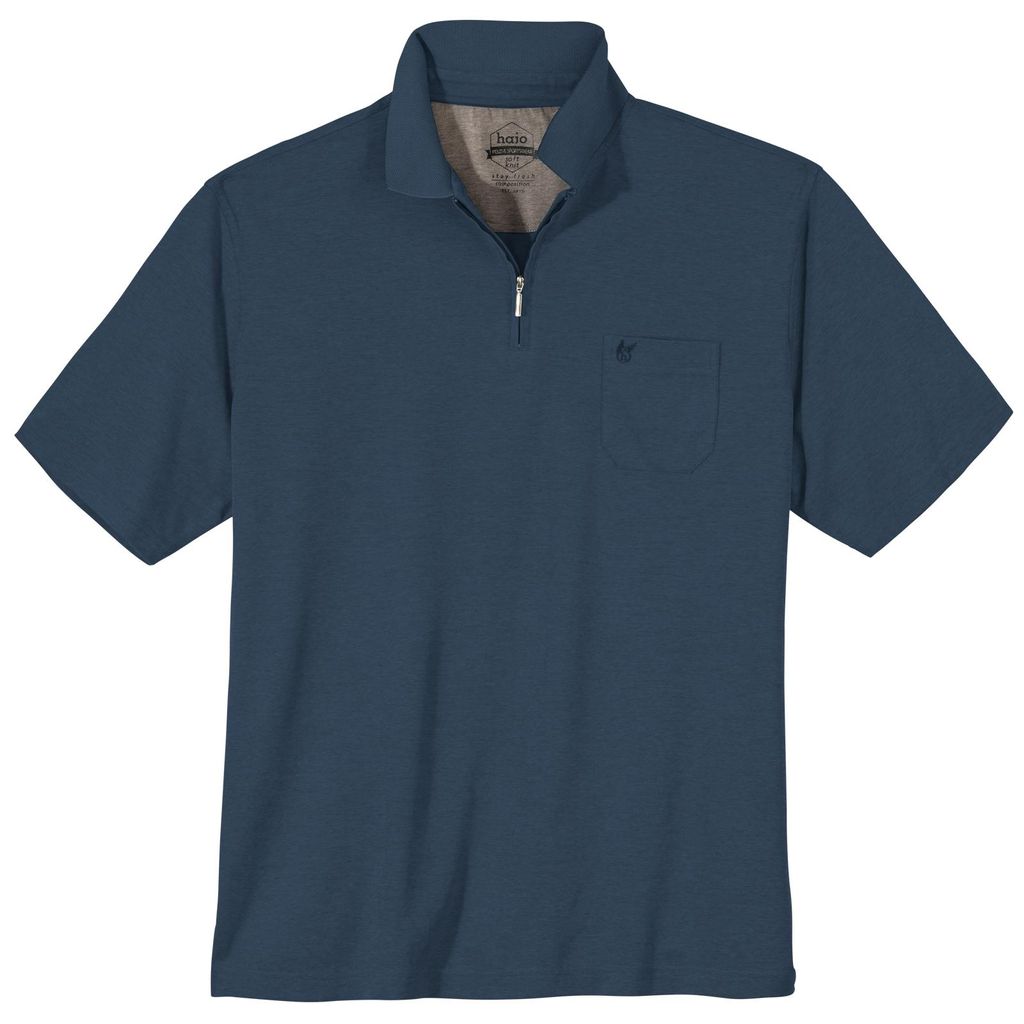Hajo Zipper Poloshirt Übergröße Stay Fresh marine Produktbild 