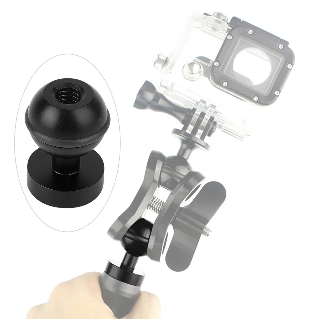 Adattatore Sfera 1" Alluminio per Diving Light e Action Camera 1/4" - 5