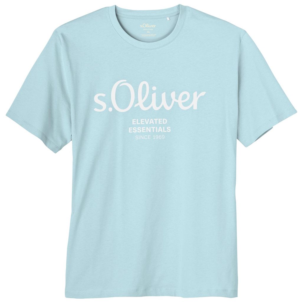 s.Oliver T-Shirt Übergröße hellblau Logodruck