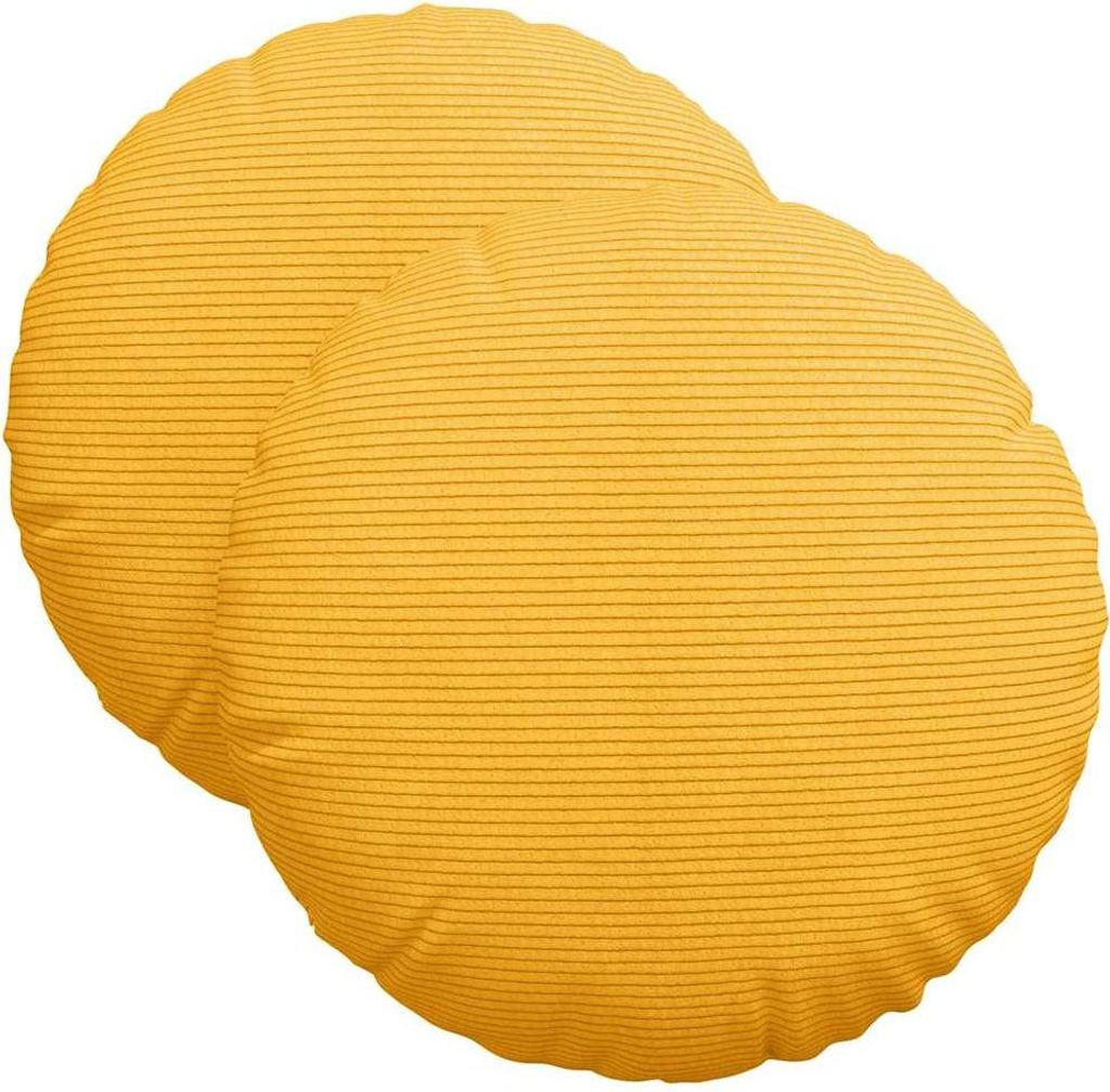 vidaXL Sitzkissen 2 pcs Helles Gelb Ø 40 cm Cordstoff