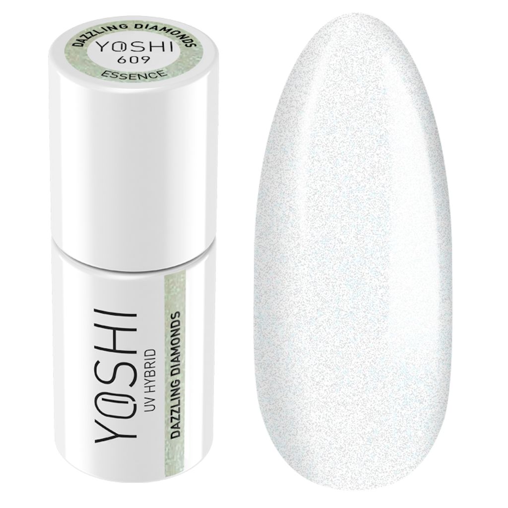 Yoshi | Hybrid-Nagellack - 609 Dazzling Diamonds - Hybrid-Gellack - Hybridlack - UV LED - 6ml - Profi Qualität - Weiß