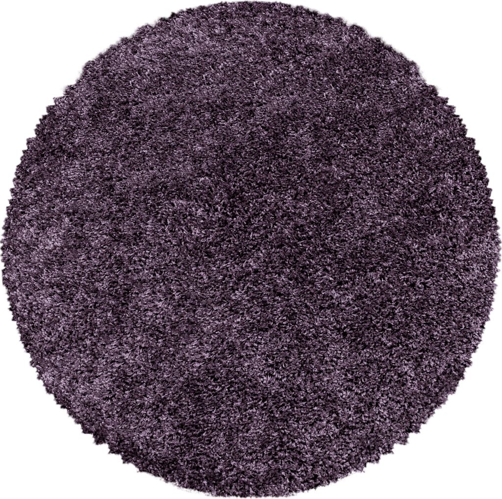 Teppium Hochflor Teppich Uni Einfarbig Modern Shaggy Teppich Wohnzimmer Flauschig Weich Preishammer, Grösse: 80 cm Rund