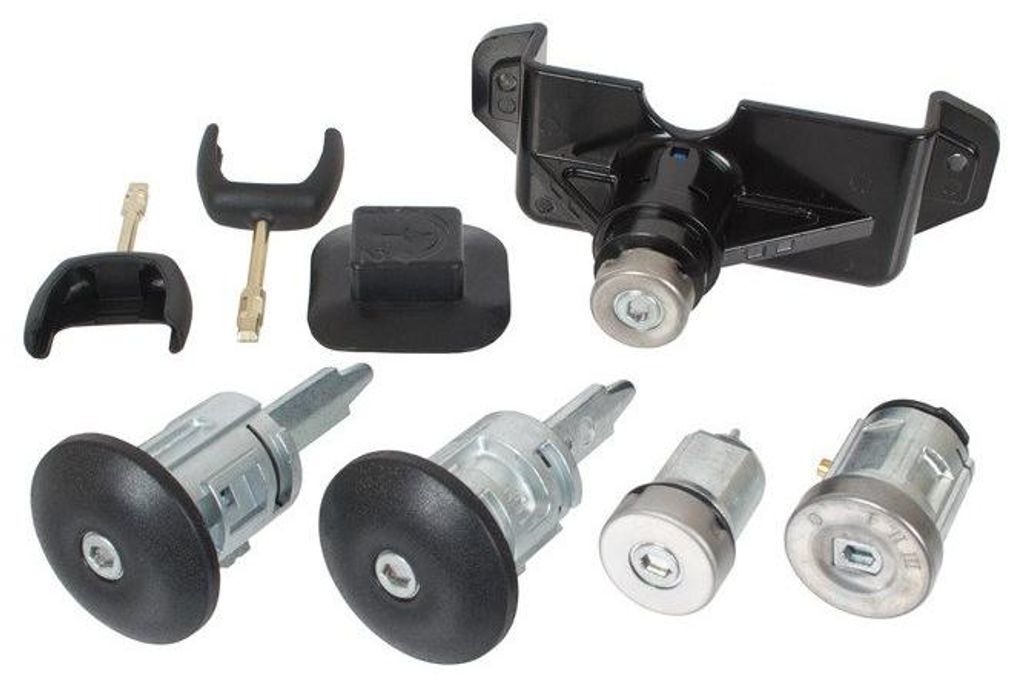 Ford Transit 2006 - Satz Türschlosseinsätze (2x) + Zündschloss + Motorhaubenschloss + Tankdeckel (5-teilig) KPL