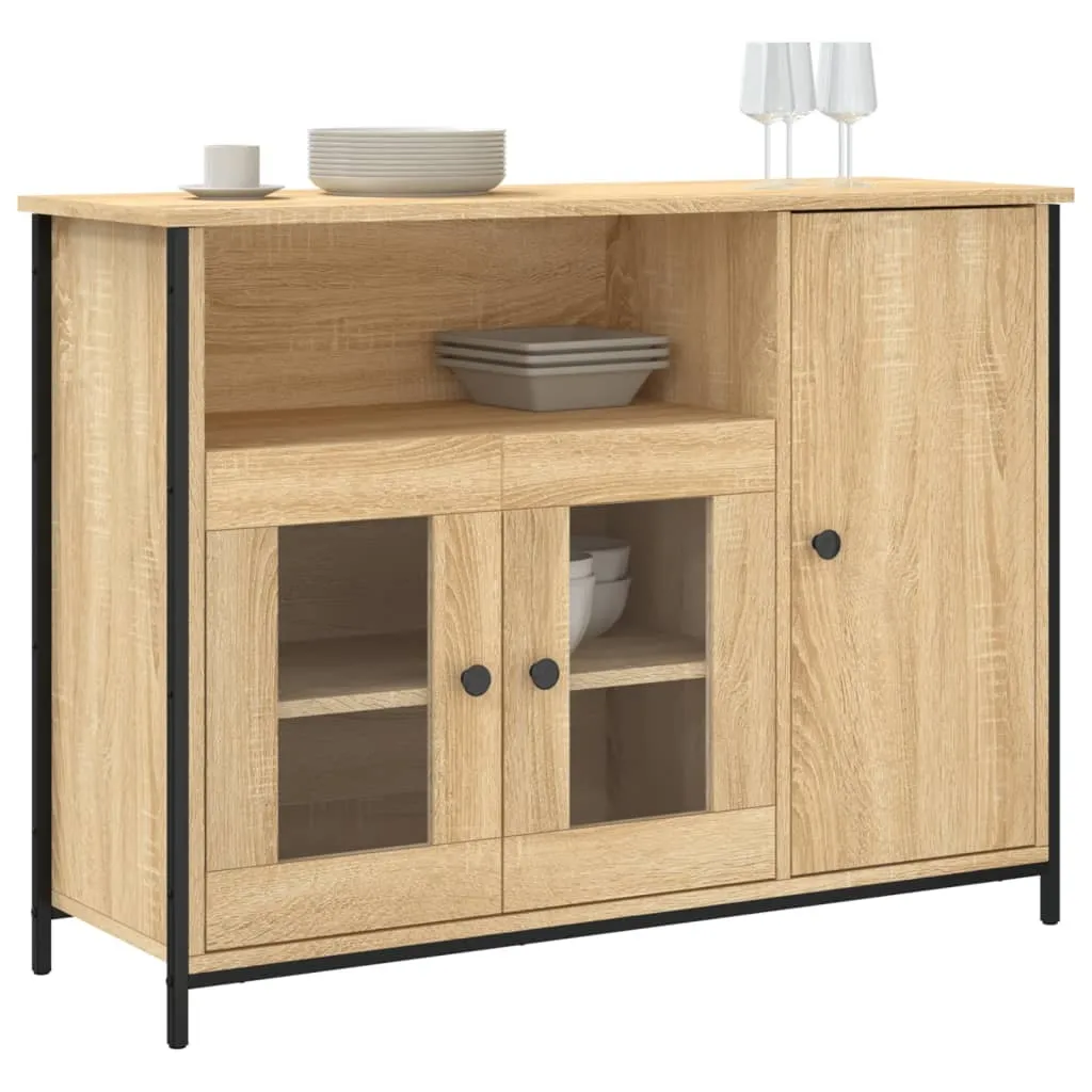 Credenza Multiuso 100cm Rovere Sonoma - Robusta e Capiente - 4