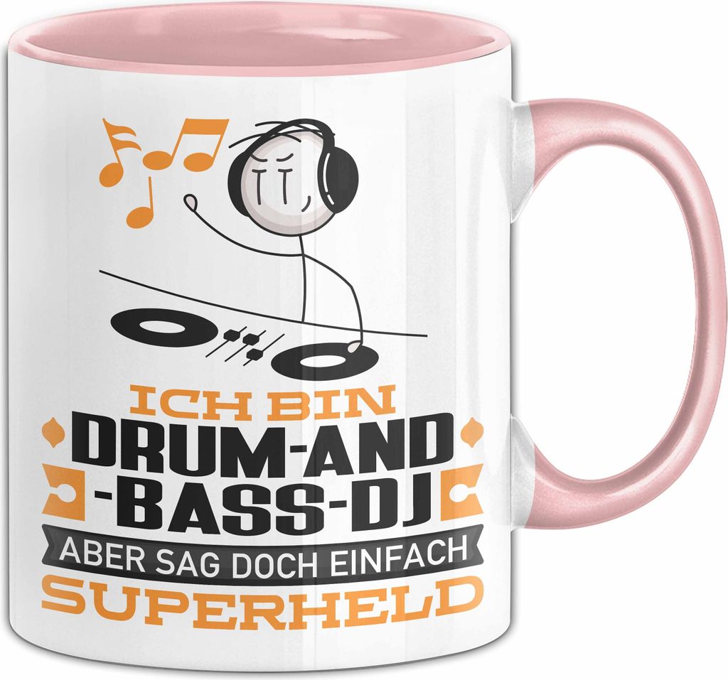 Drum-and-Bass-DJ Geschenk Tasse Ich Bin Drum-and-Bass-DJ Aber Sag Doch Einfach Superheld Lustige Geschenkdiee für Drum-and-Bass-DJ Kaffee-Becher (...