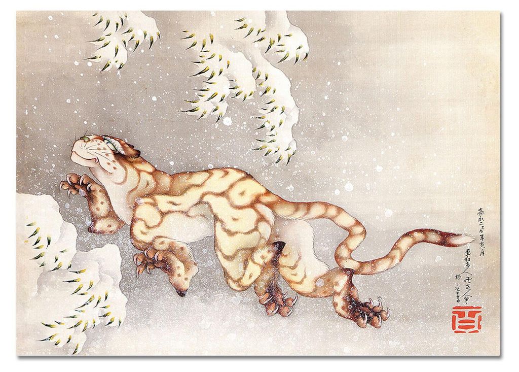 Giallobus - Tiger Schnee - Hokusai - 140L x 100B cm - Bild - Acrylglas