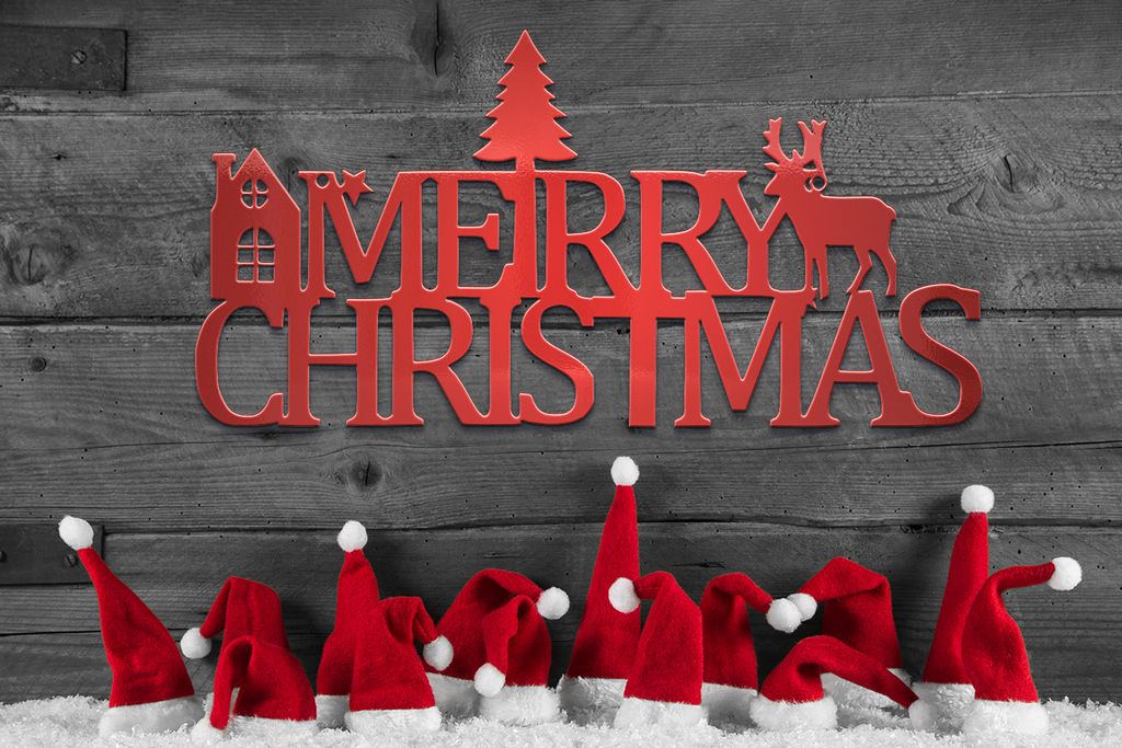 Merry Christmas Schild Weihnachtsdeko Gartendeko Innen Außen Deko 80 x 40cm, Farbe:Christmas Rot