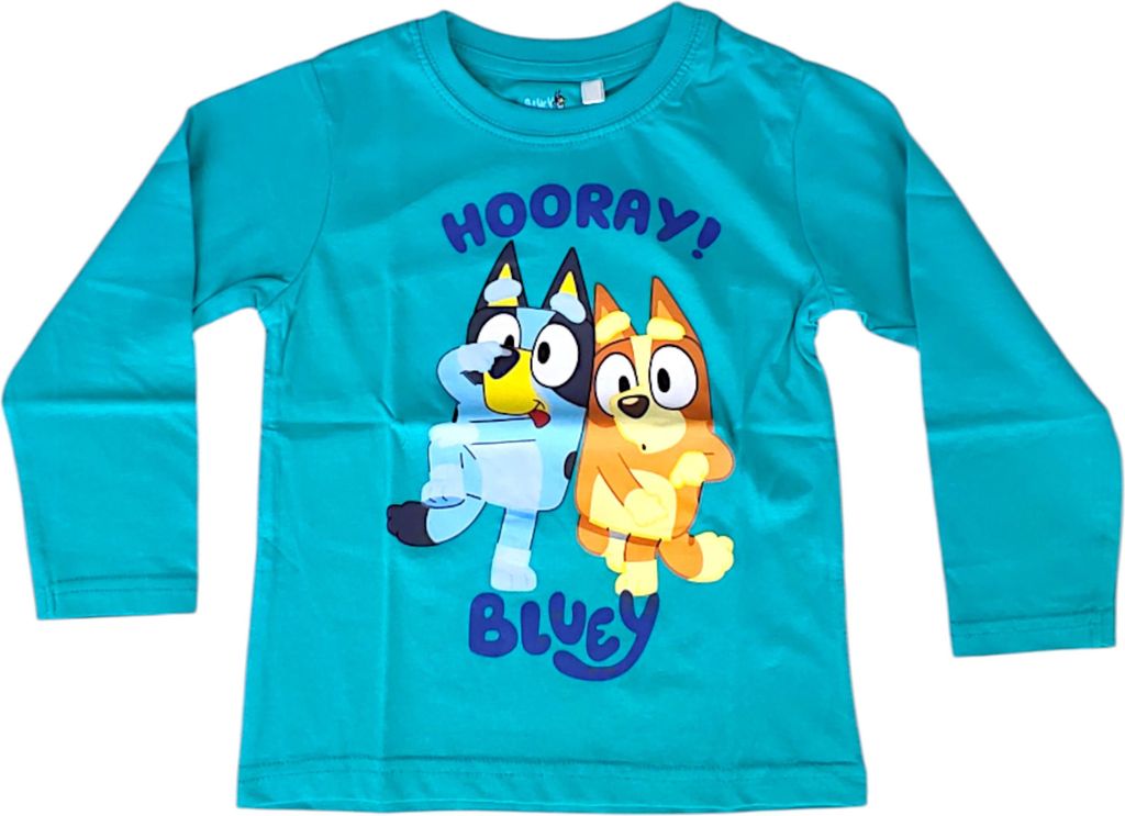 Langarmshirt Bluey & Bingo Türkis 92 cm