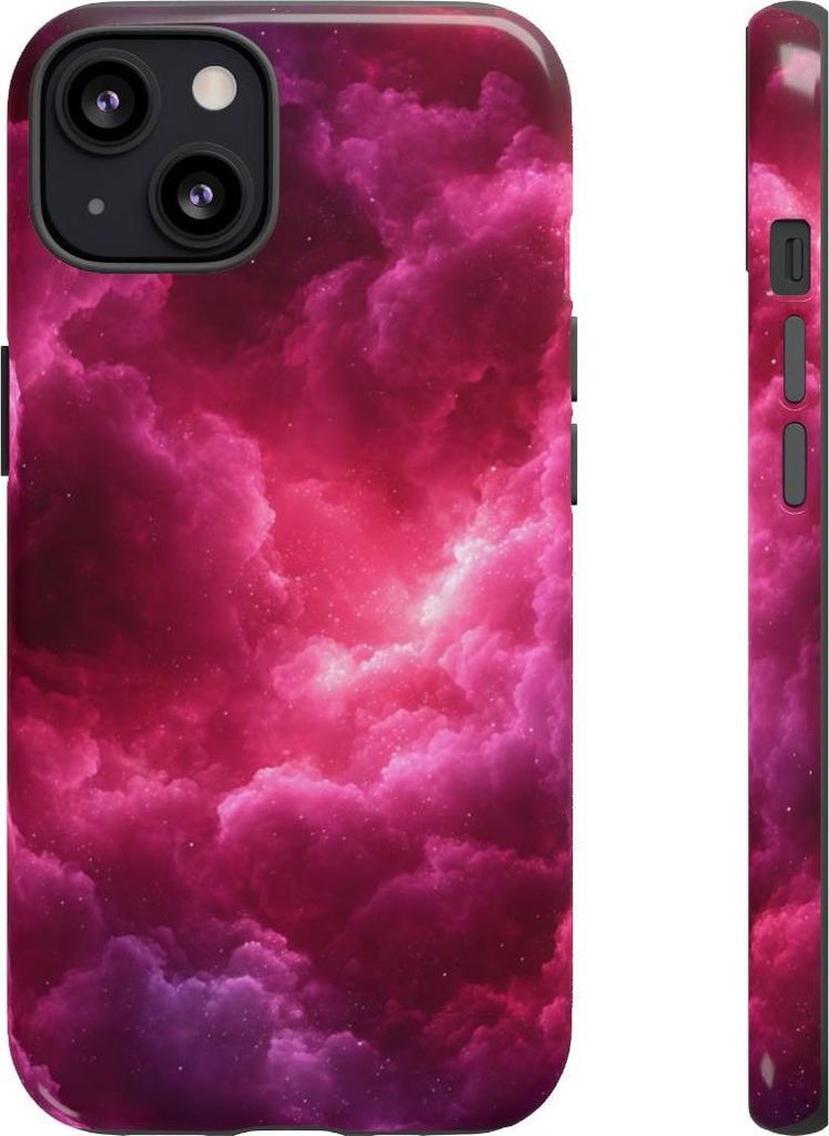 Pink-Burgunder Nebelwolken – Hülle Kompatibel mit iPhone 13