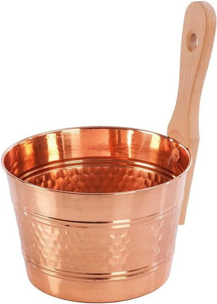 Seau en céramique avec poignée en bois au design vintage - Seau de bain