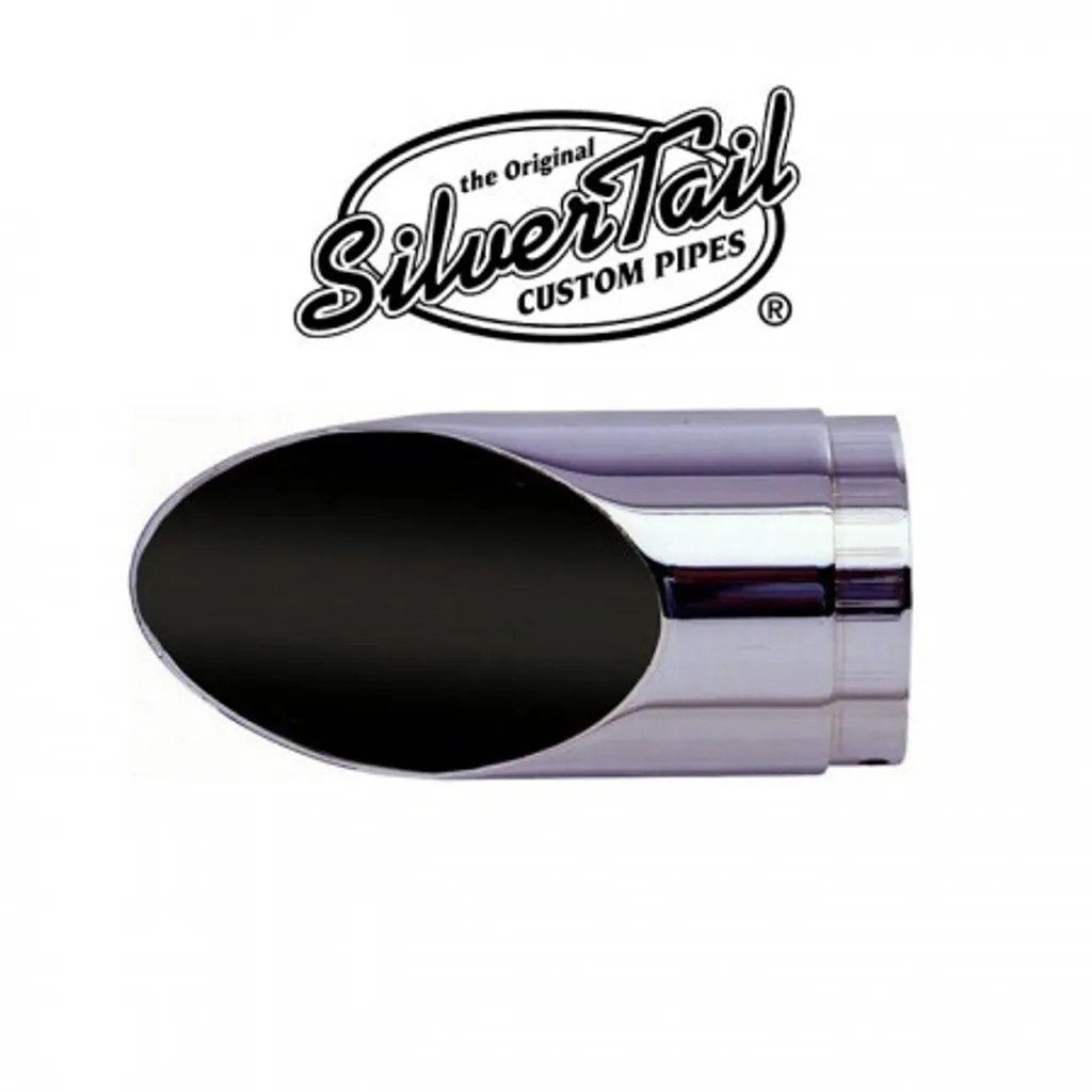 Embout d'échappement custom Silvertail Slash-Cut gauche en acier