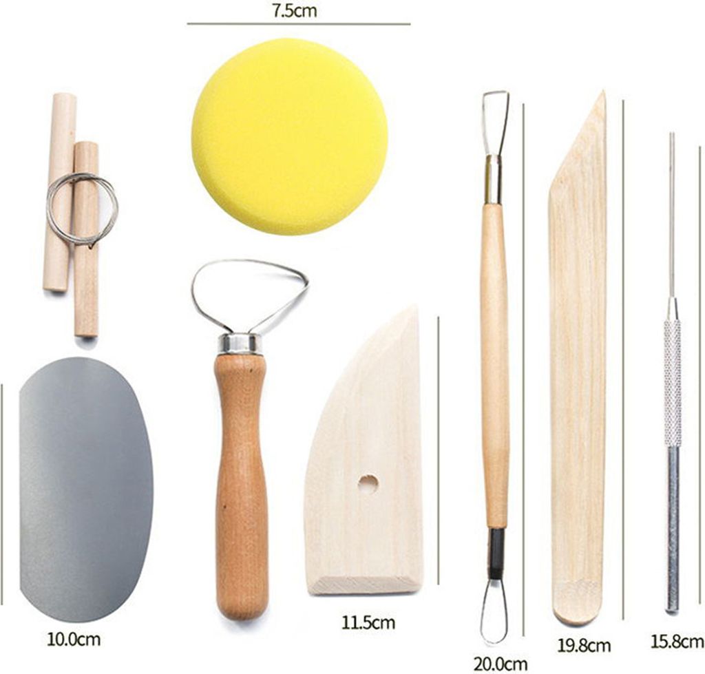 13pcs Pottery Clay Tools Ceramic Clay Sculpting Tool Kit Pottery Modeling Carving Tool Gift for Students Beginners Professionals DIY Art Supplies