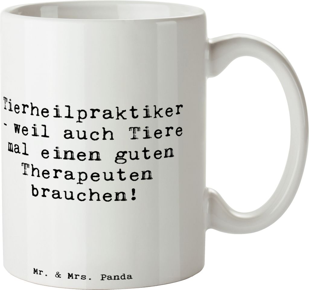 Mr. & Mrs. Panda Teetasse Spruch Tierheilpraktiker - Weiß - Geschenk, Berufsalltag, Geschenke mit Herz, Tiergesundheit, Tiertherapeut, Berufspassi...