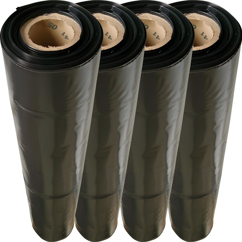 4 Rollen Baufolie Typ150 schwarz je 4m x 25m
